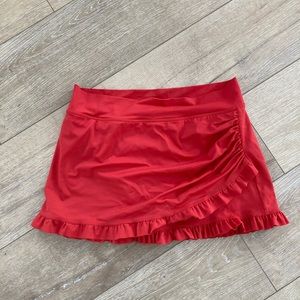 Lime Ricki ruffled swim skirt Large